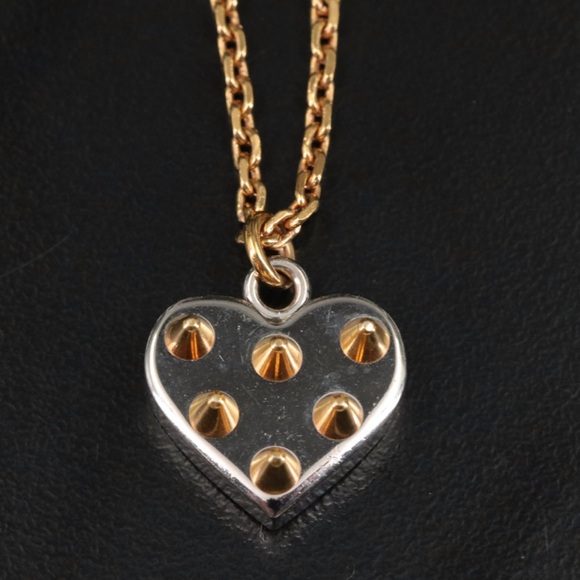 Louis Vuitton spiked heart necklace two tone full inclusion - Picture 3 of 11